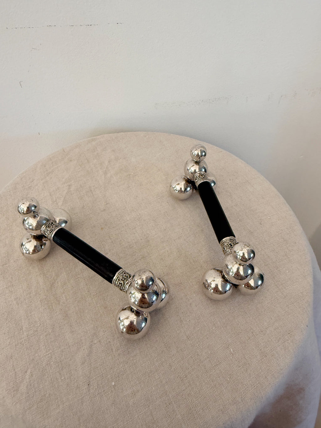 Antique Victorian Silver Cutlery Rests (Pair)