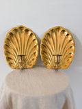 Vintage Brass Shell Sconces (Pair)