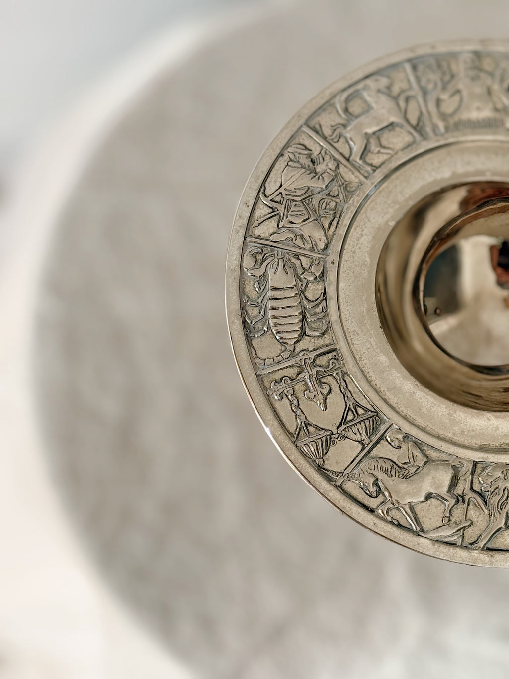 Vintage Zodiac Pedestal Silver Plated