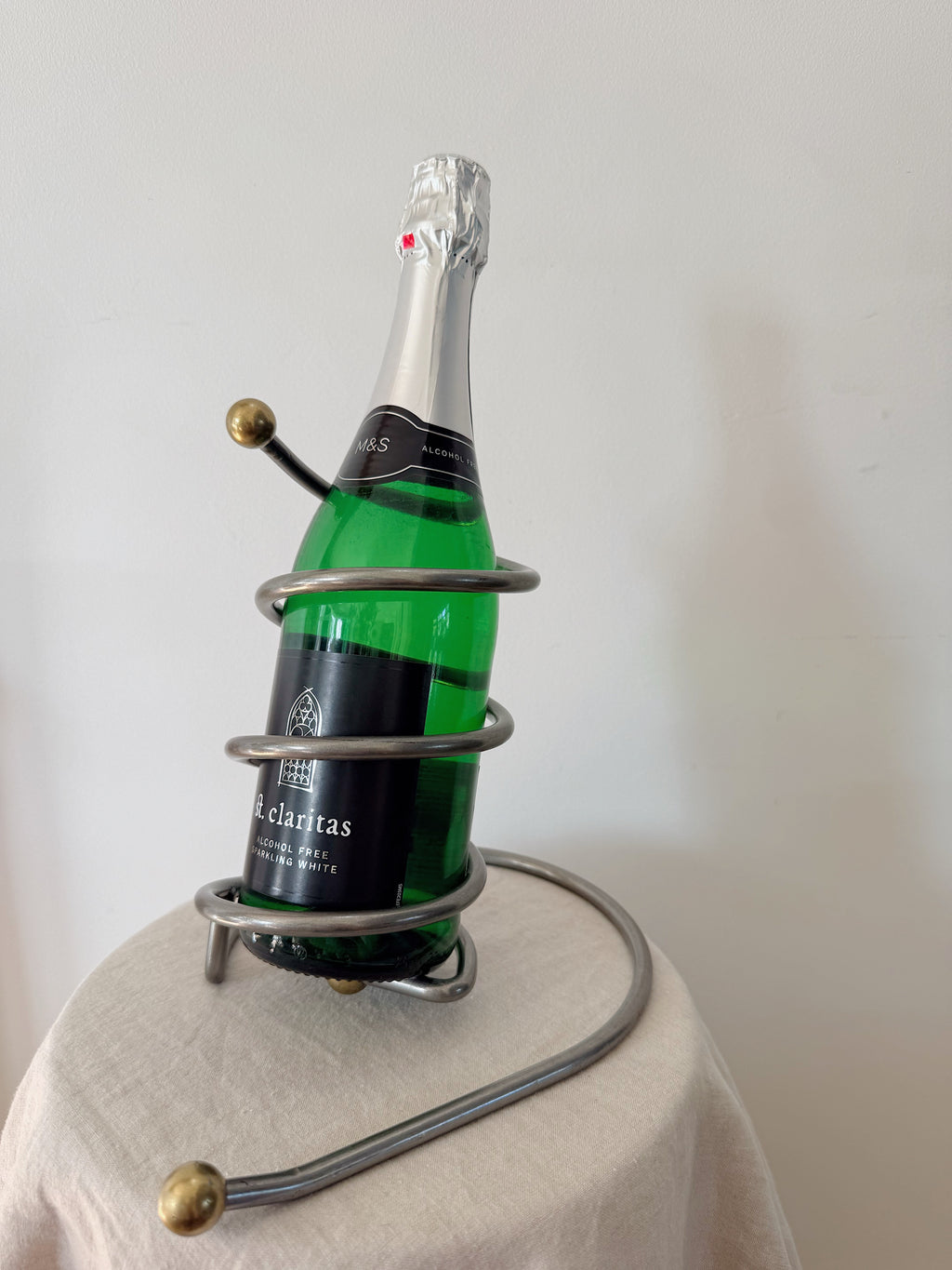 Vintage Wine Bottle Holder Atomic Style Spiral  Mid Century Modern