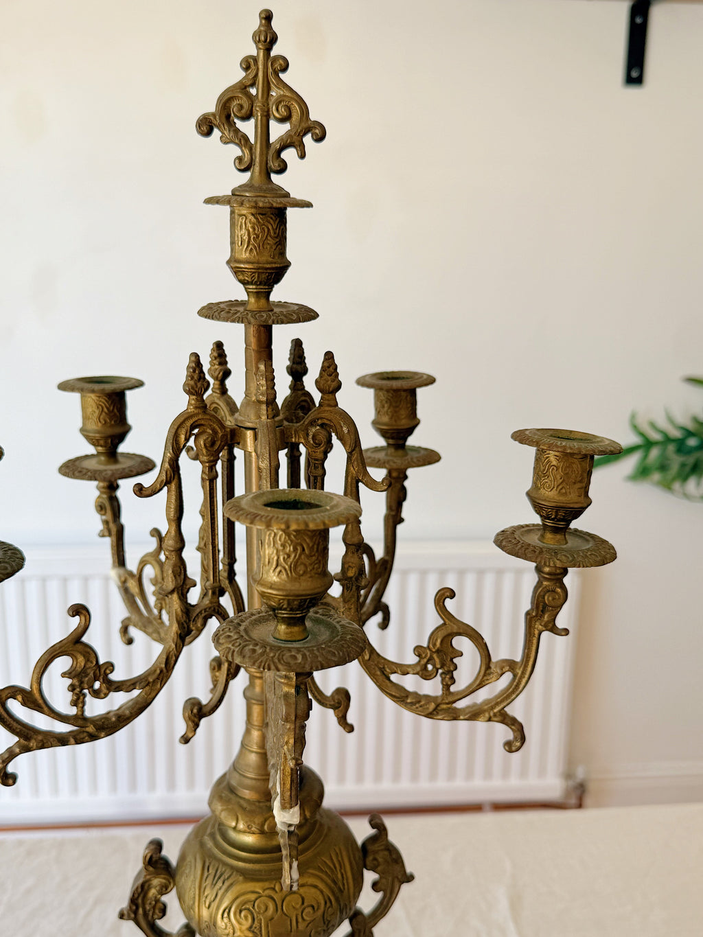Vintage Pair of Gilt Bronze Candelabras, Louis XIV