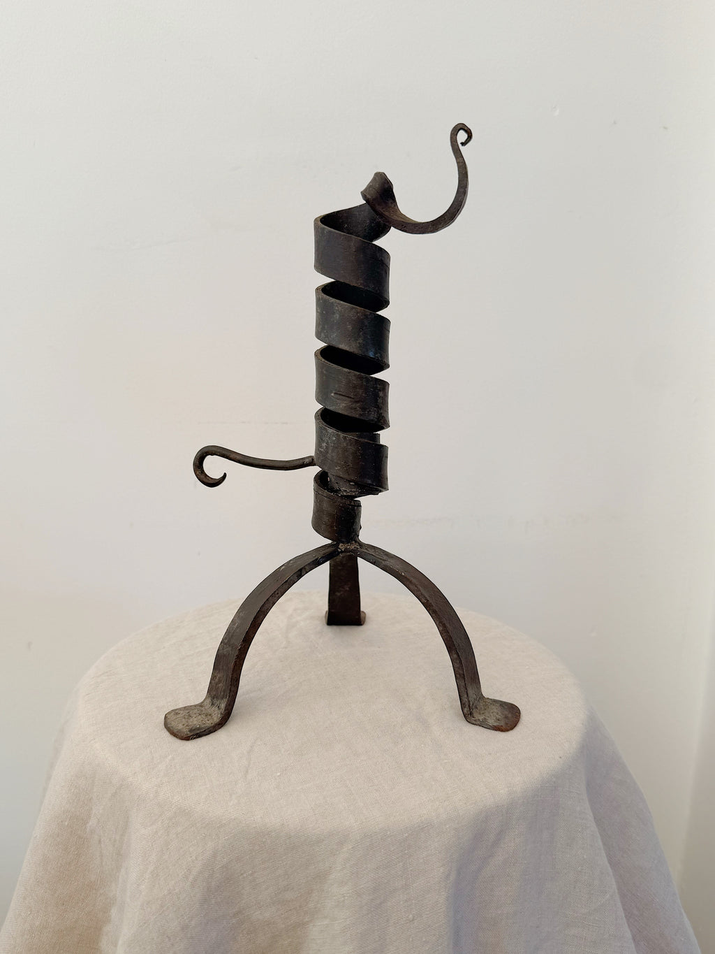 Antique French Twist Iron Candlestick