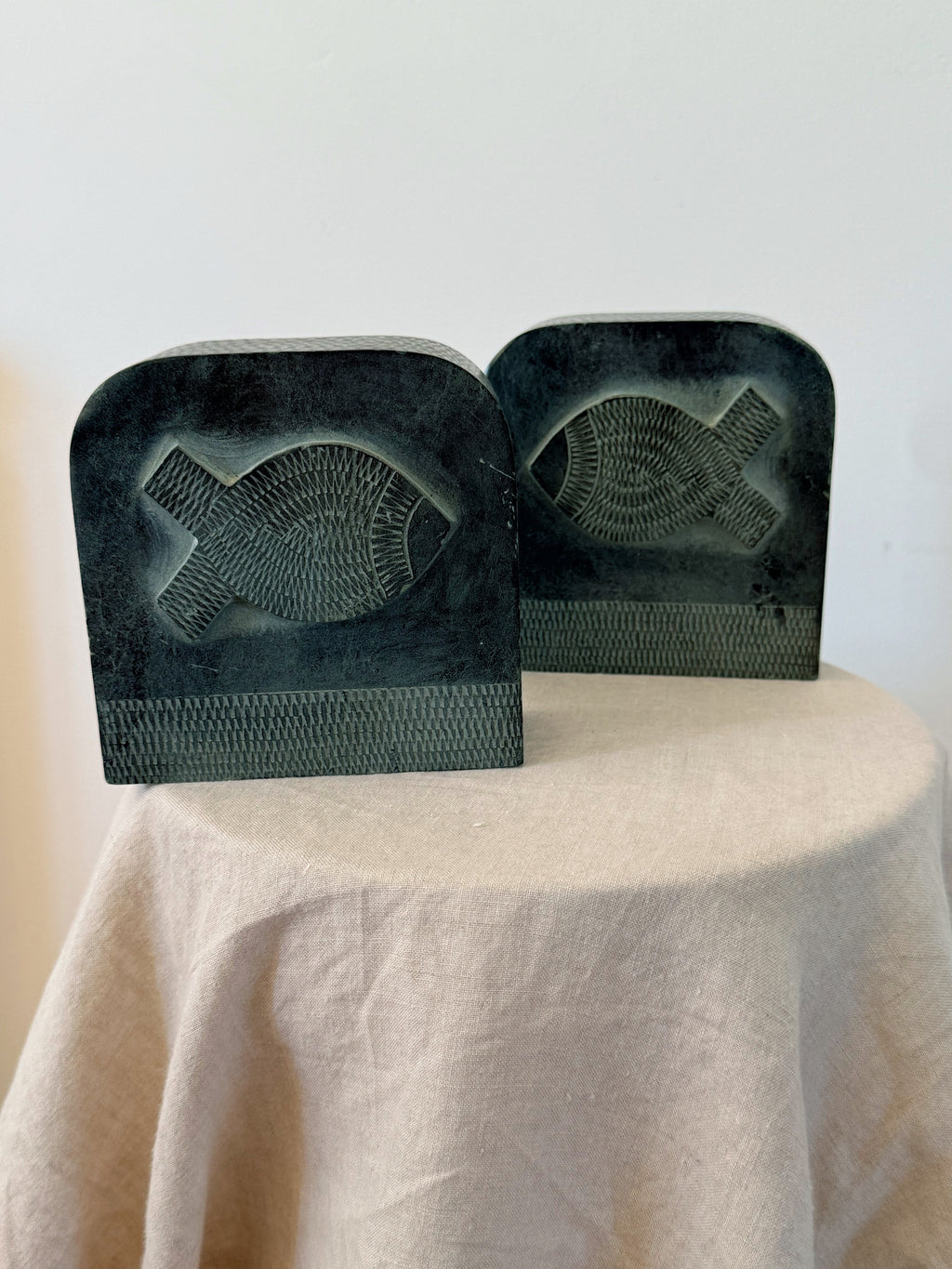 Soapstone Fish Bookends