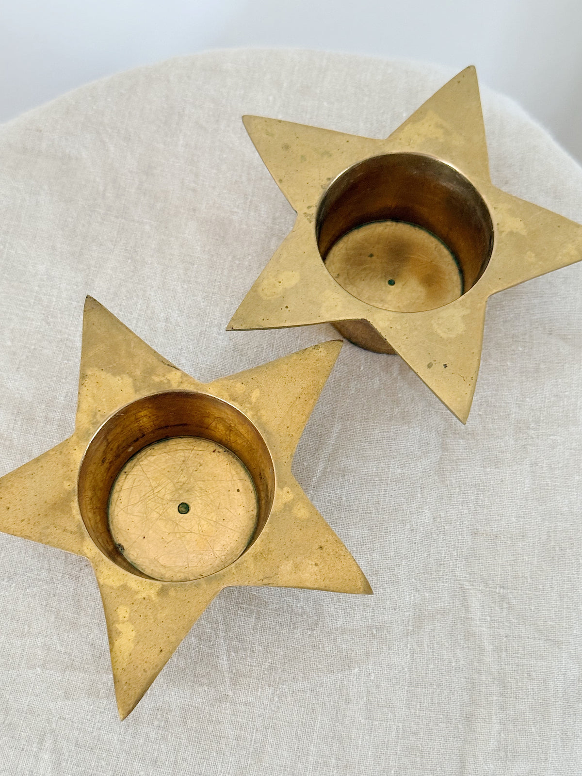 Vintage Brass Star Tealight Holders