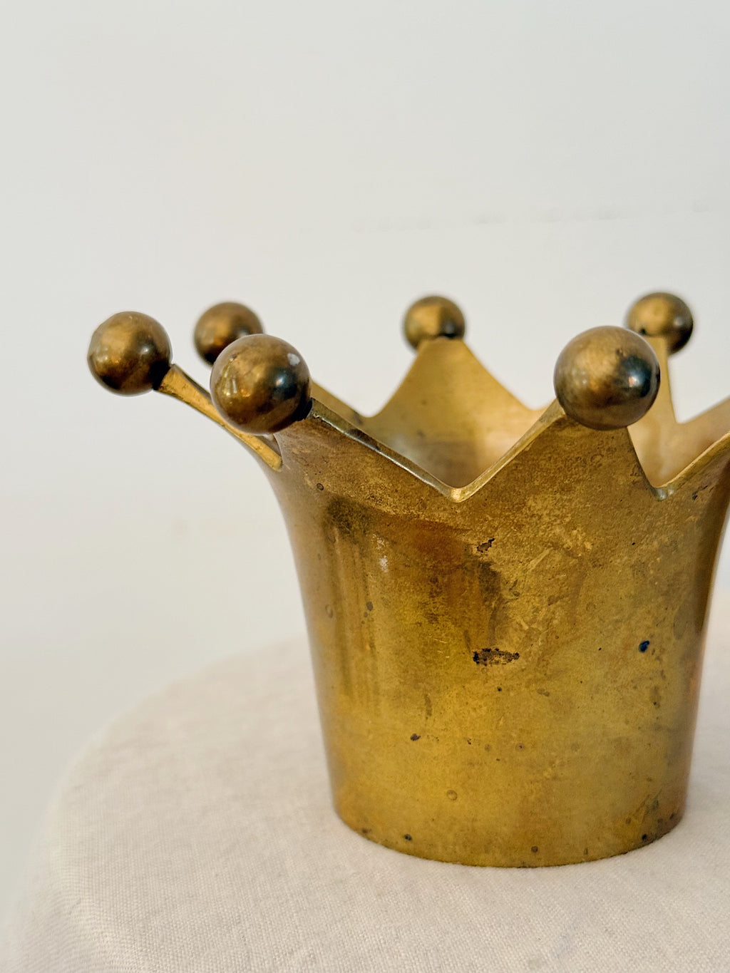 Brass Crown Tealight Candle Holders (Pair)