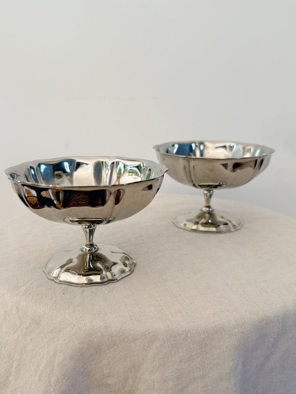 Vintage French Stainless Steel Coupes (Set of 6)