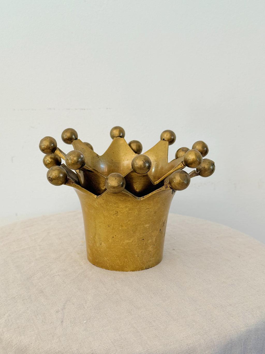 Brass Crown Tealight Candle Holders (Pair)