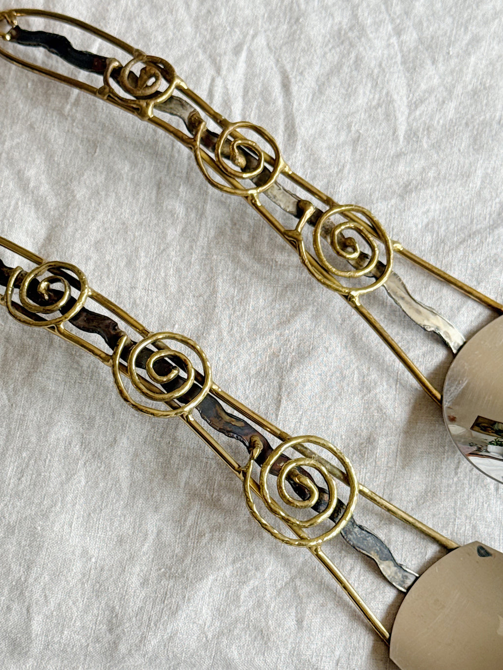 Brutalist Mixed Metal Salad Servers