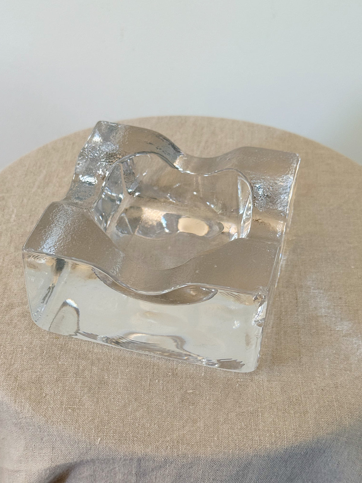 Ice Glass Ashtray Kosta Boda by Bertil Vallien