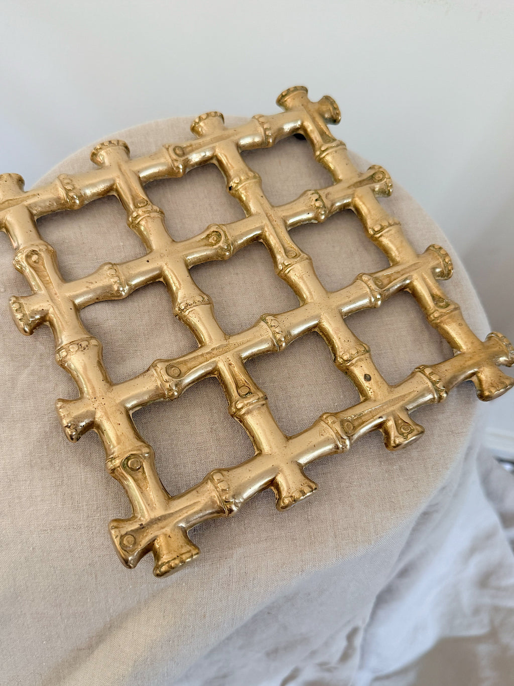 Vintage Brass Bamboo Trivet