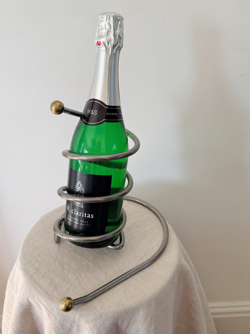 Vintage Wine Bottle Holder Atomic Style Spiral  Mid Century Modern