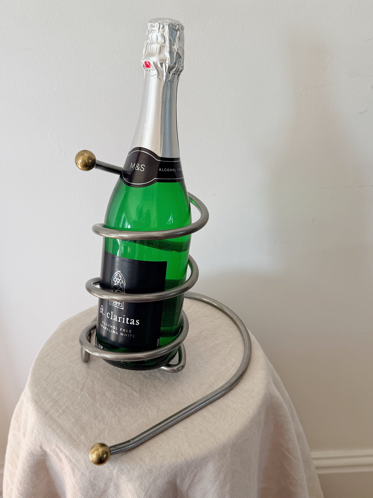 Vintage Wine Bottle Holder Atomic Style Spiral  Mid Century Modern