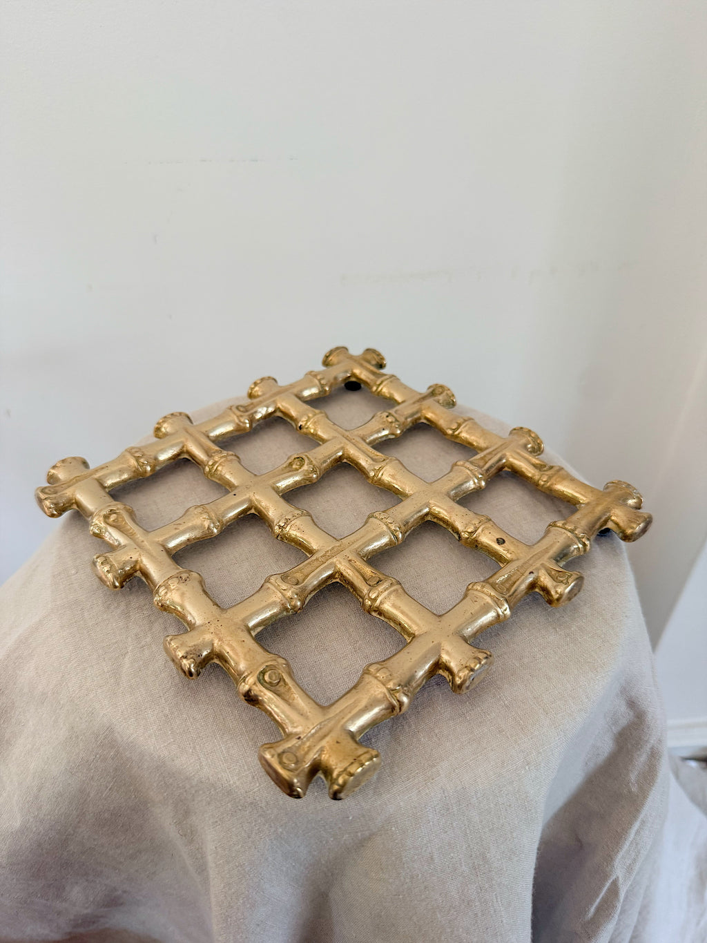 Vintage Brass Bamboo Trivet
