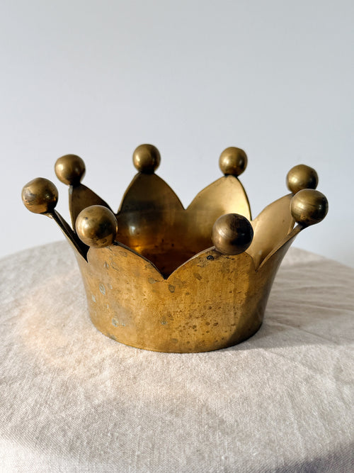 Brass Crown Candle Holder Large