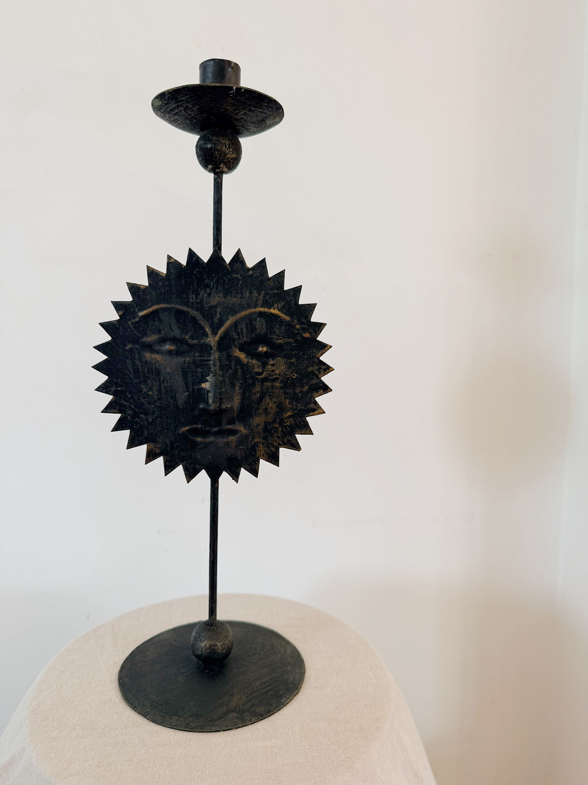 Celestial Sun Metal Candleholder