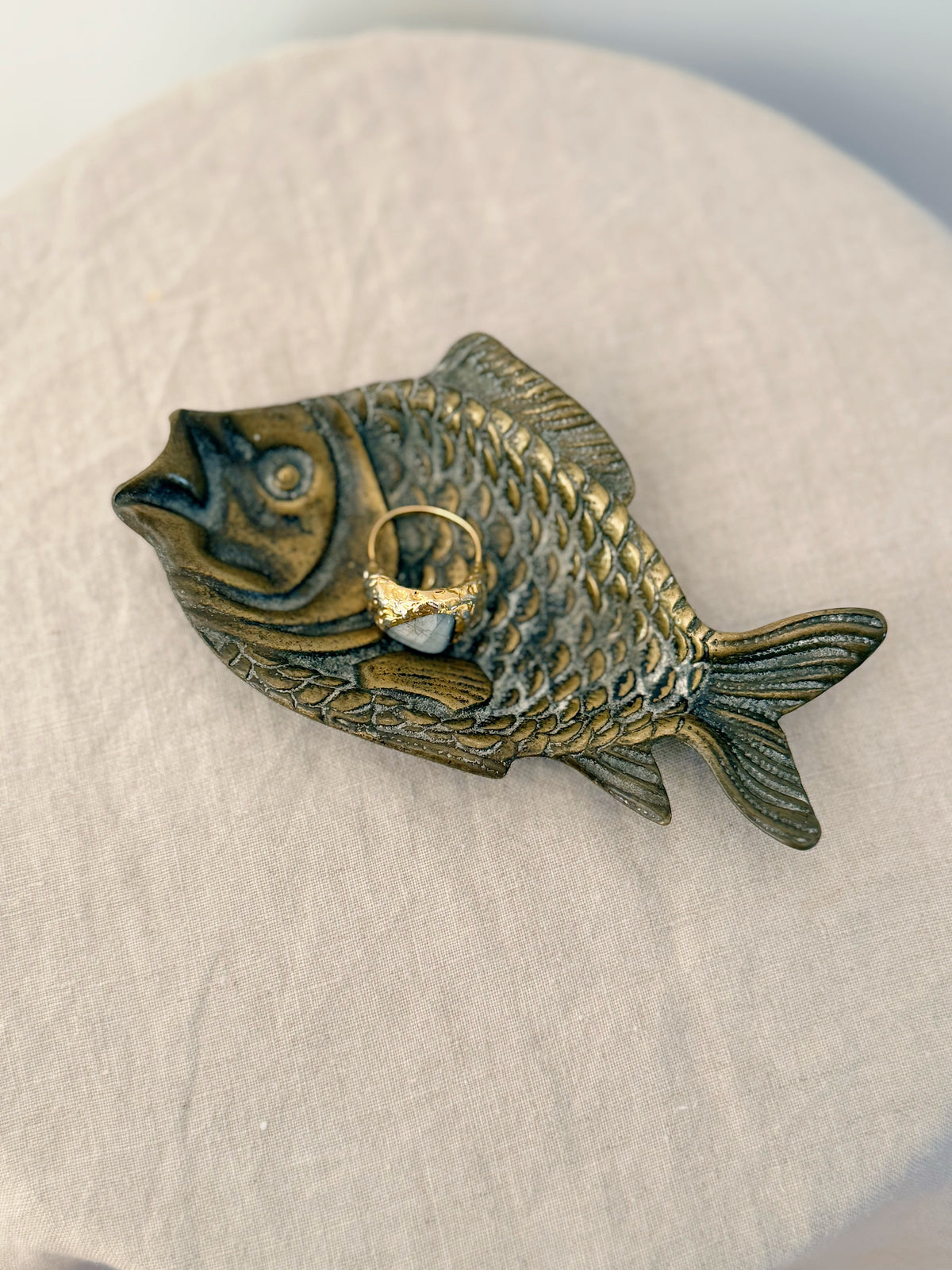 Vintage Brass Fish Trinket Dish