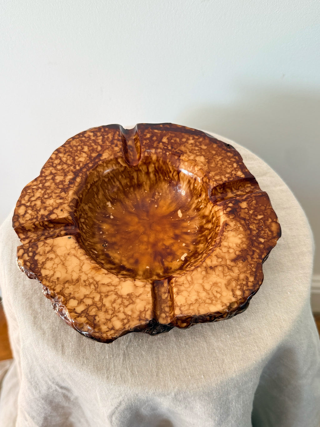 Alabaster Italian Brown Stone Ashtray
