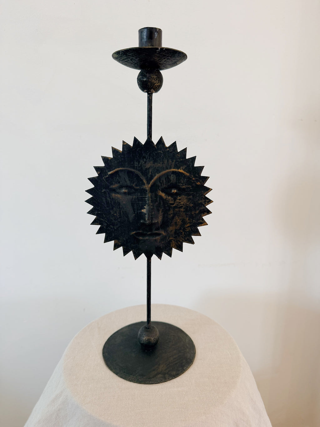 Celestial Sun Metal Candleholder