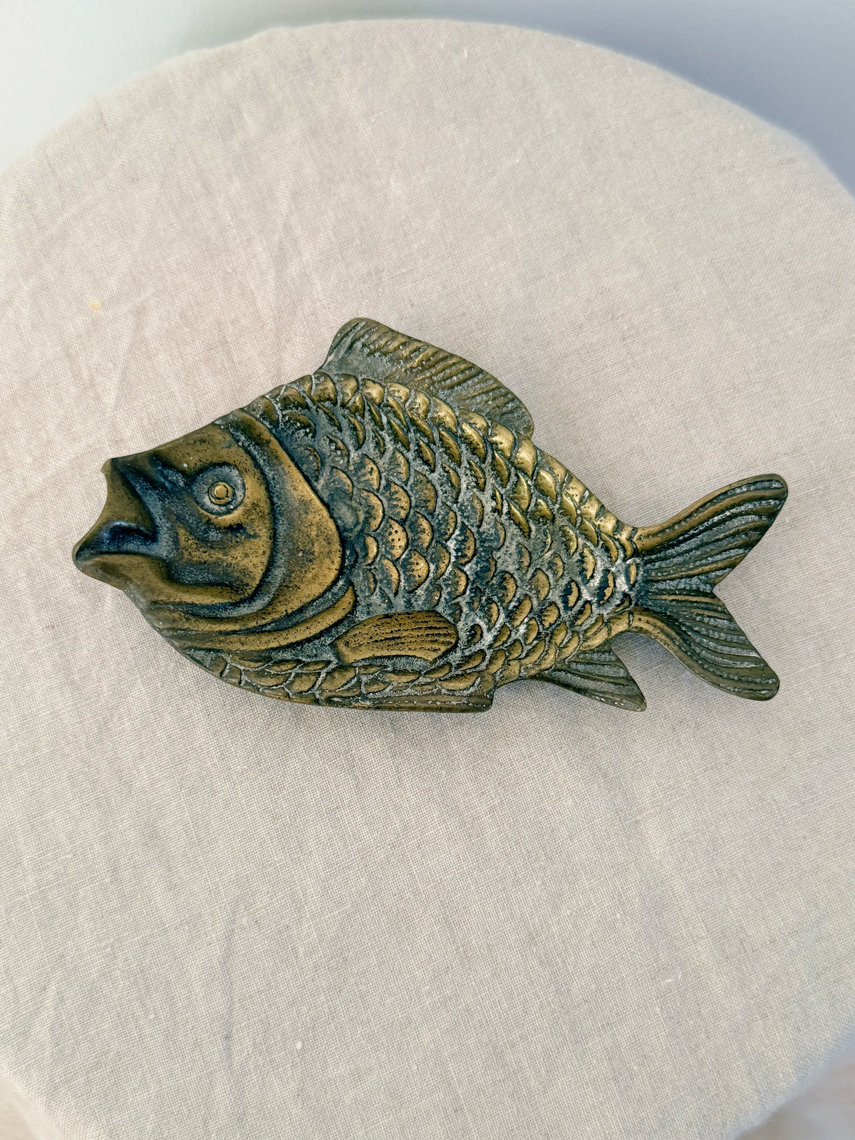 Vintage Brass Fish Trinket Dish