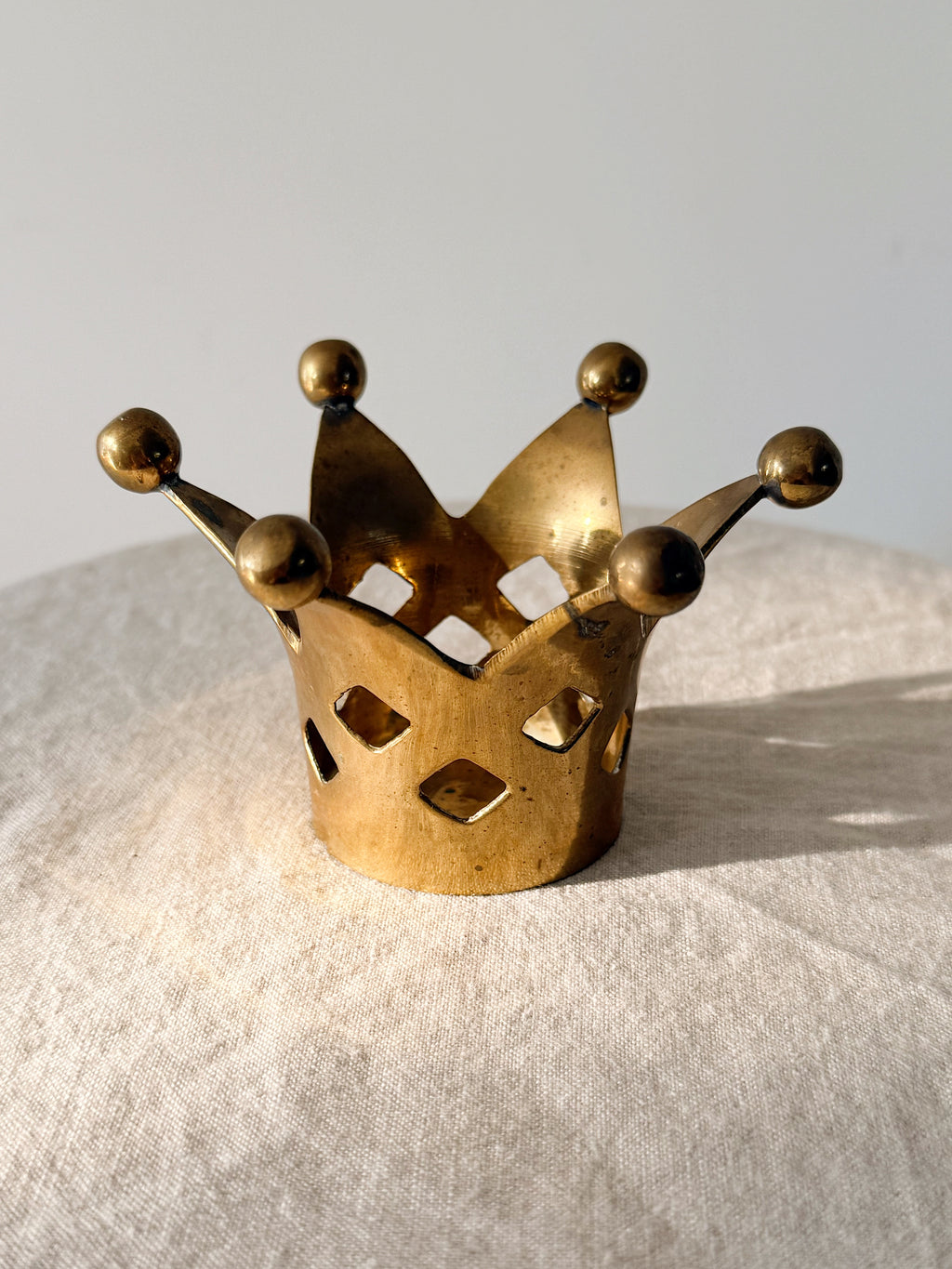 Brass Crown Tealight Candle Holder Small