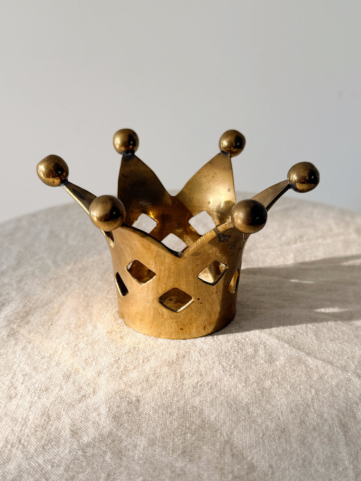 Brass Crown Tealight Candle Holder Small