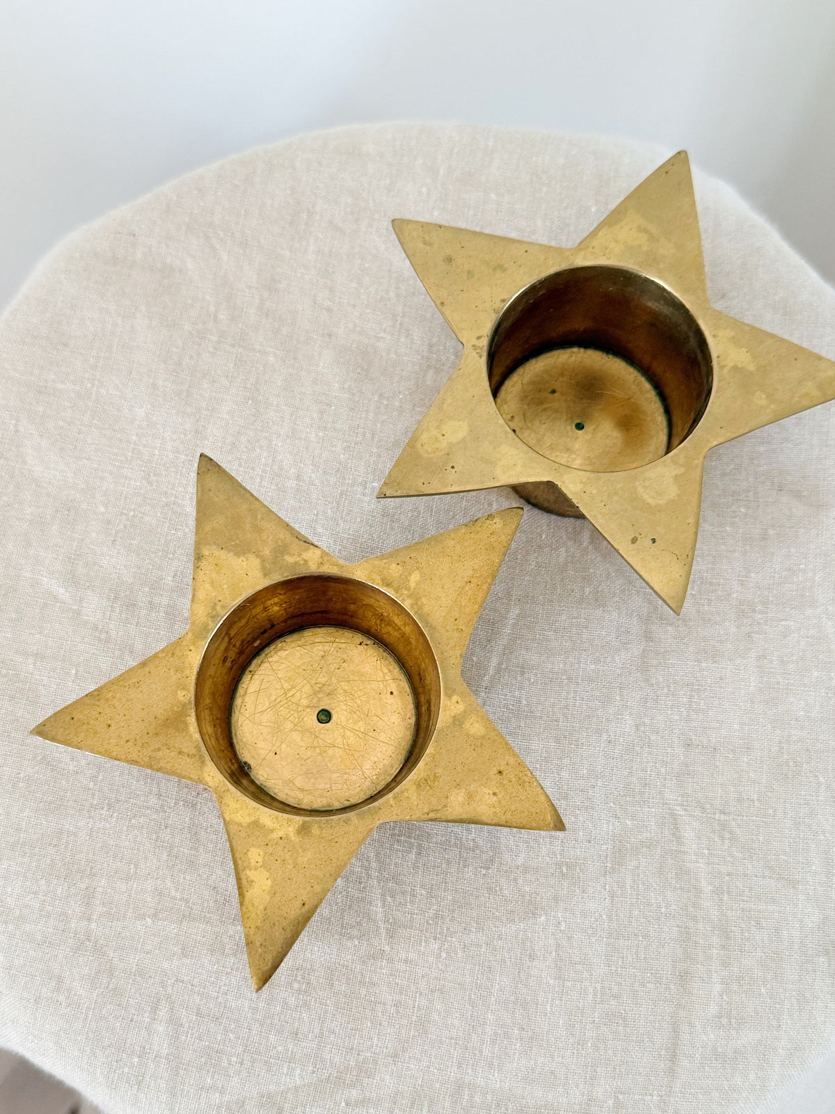 Vintage Brass Star Tealight Holders