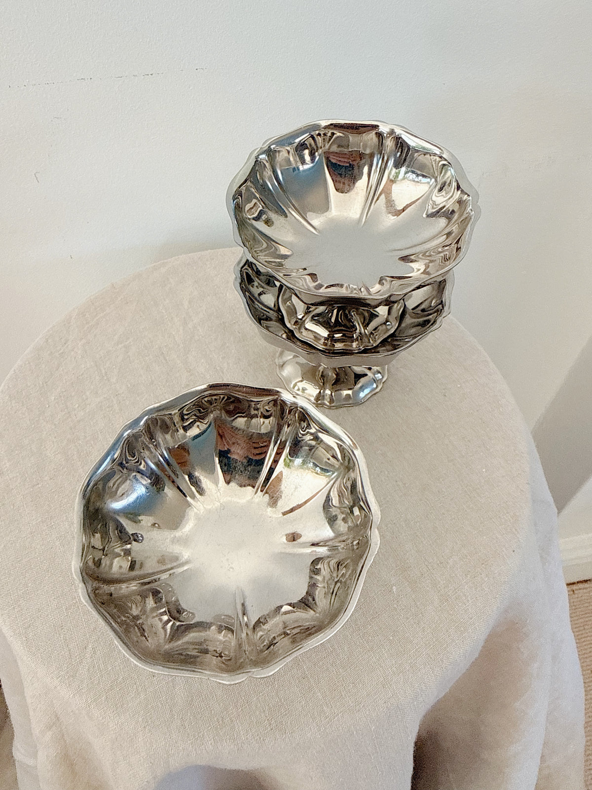 Vintage French Stainless Steel Coupes (Set of 6)