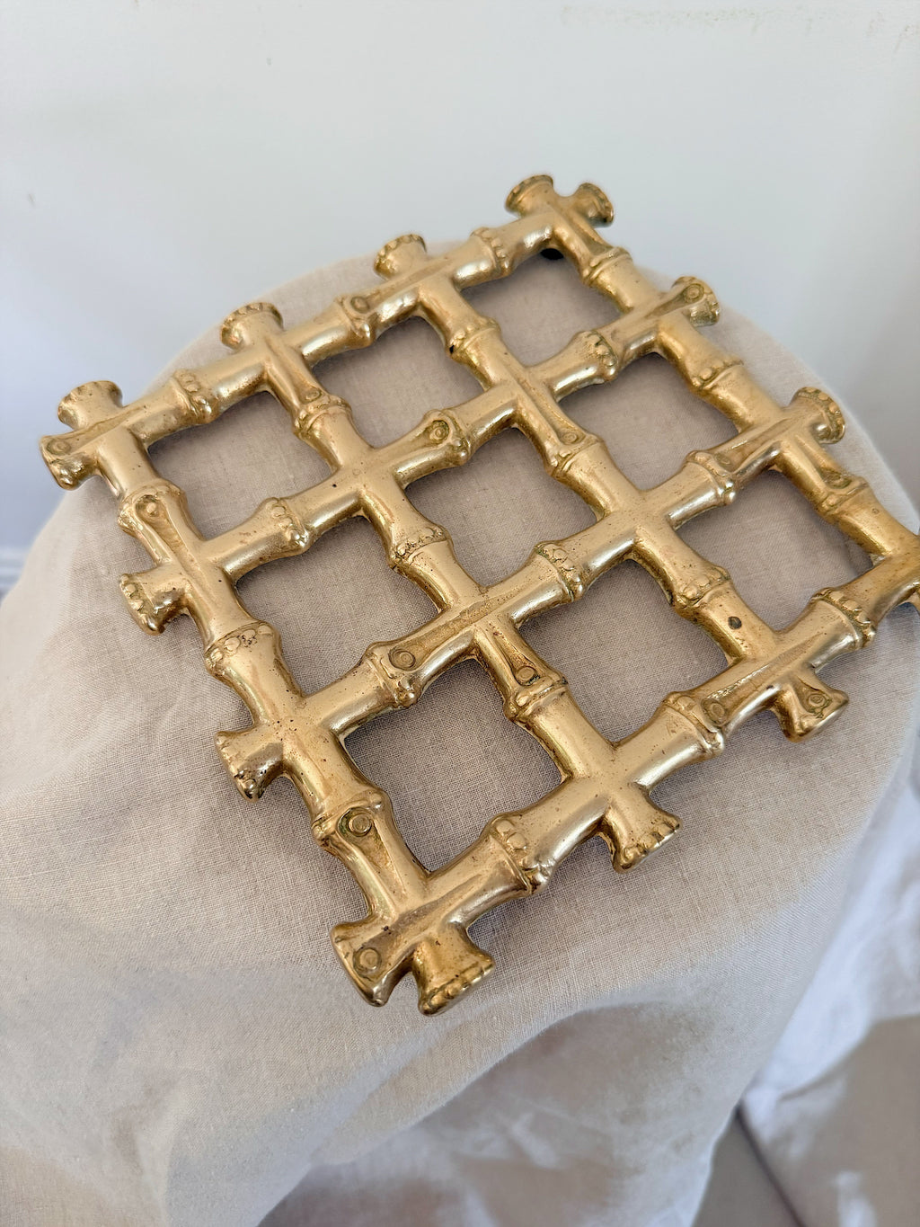 Vintage Brass Bamboo Trivet