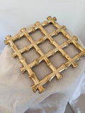 Vintage Brass Bamboo Trivet