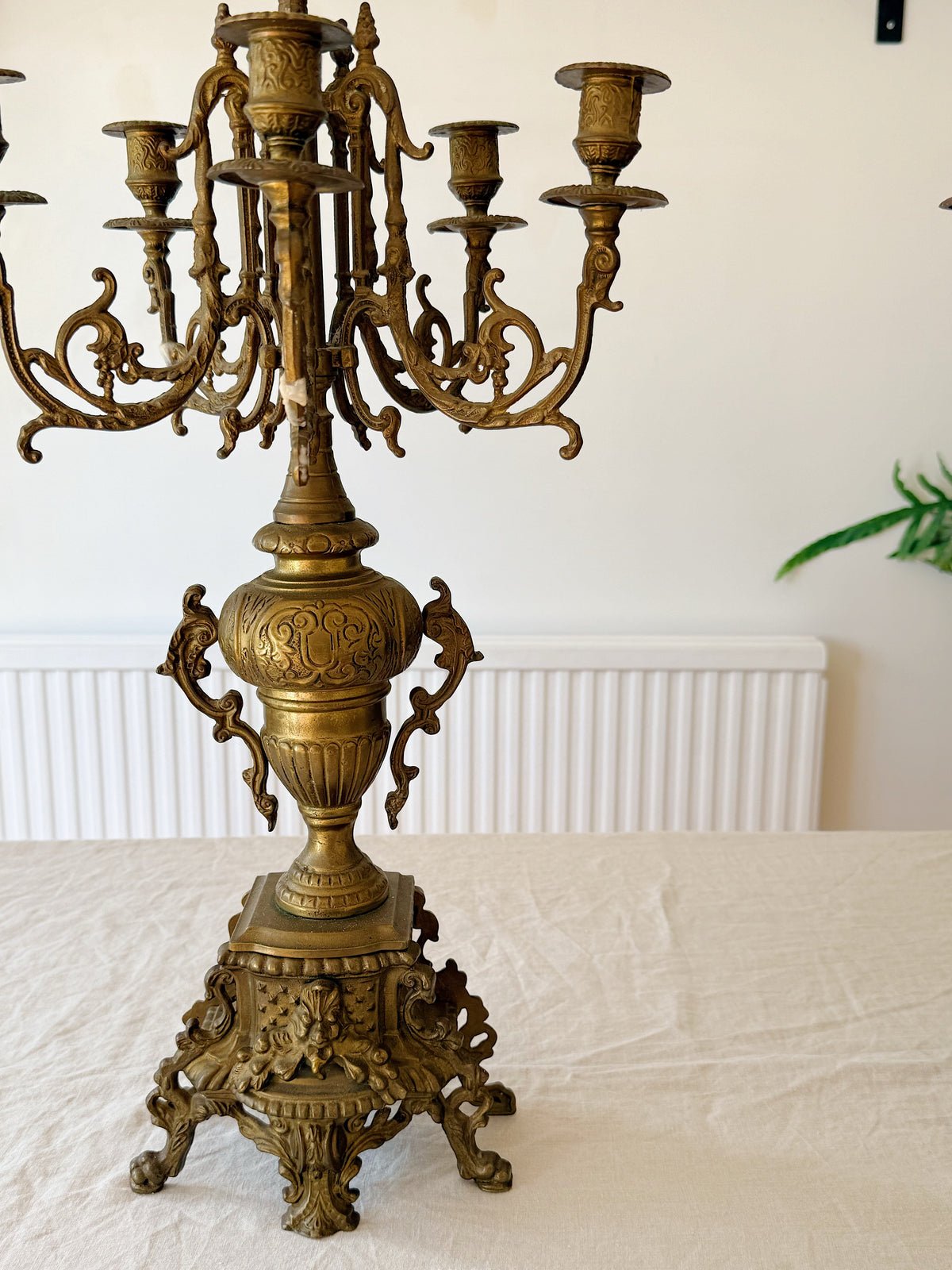 Vintage Pair of Gilt Bronze Candelabras, Louis XIV