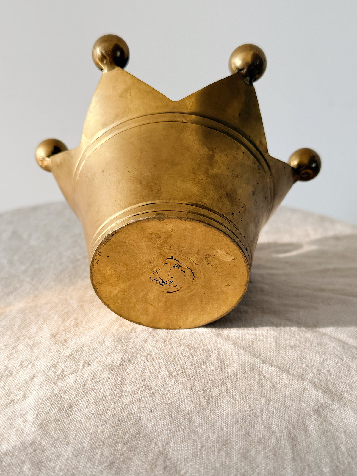 Brass Crown Tealight Candle Holder Medium