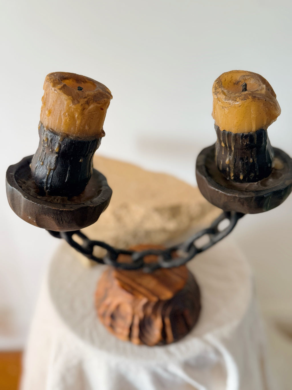 Vintage Brutalist Spanish Candelabra