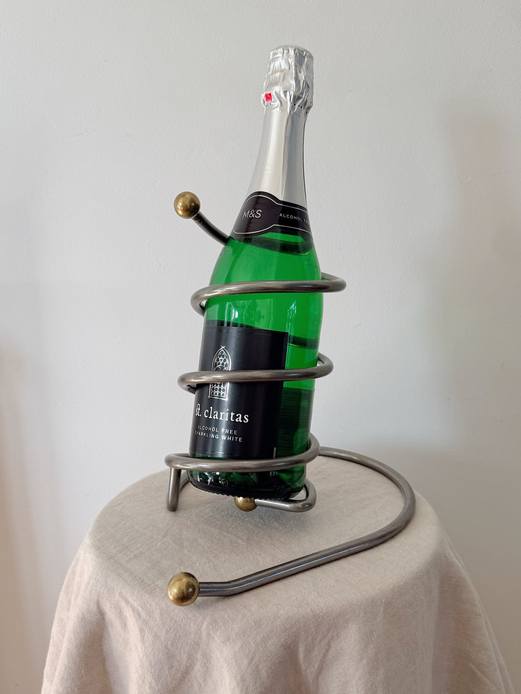 Vintage Wine Bottle Holder Atomic Style Spiral  Mid Century Modern