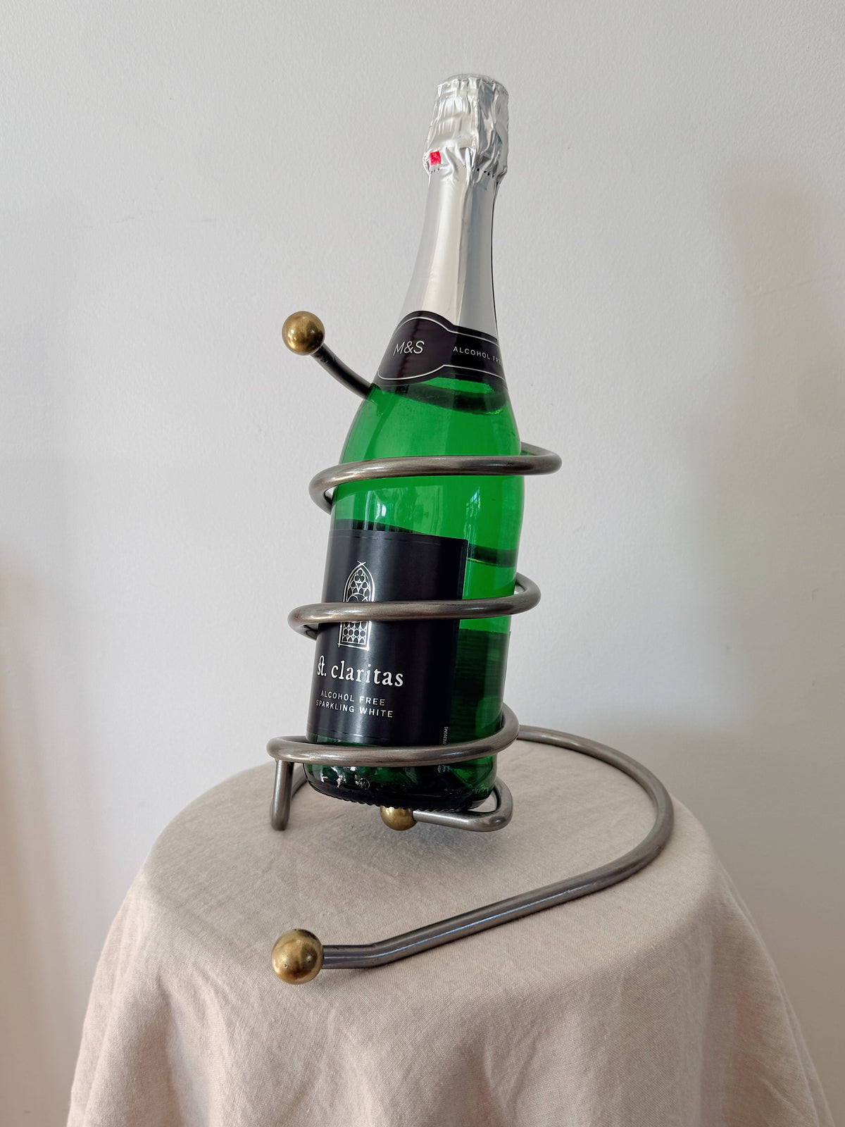 Vintage Wine Bottle Holder Atomic Style Spiral  Mid Century Modern
