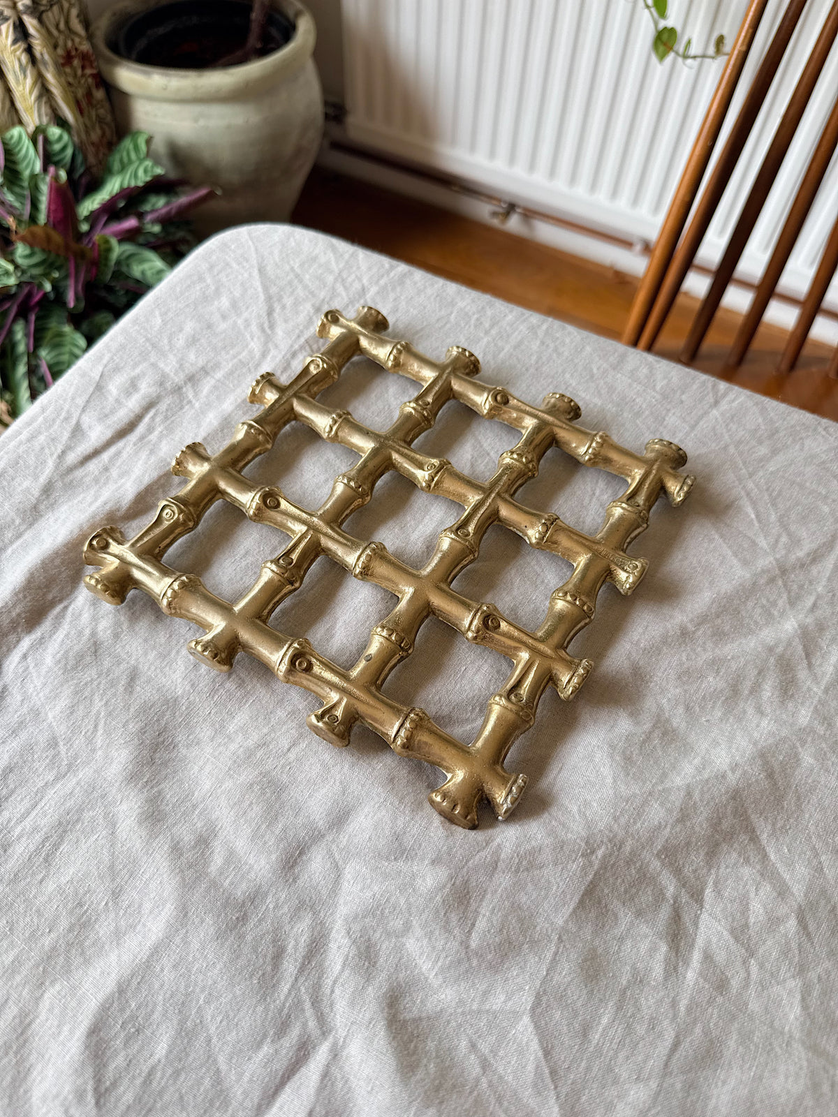 Vintage Brass Bamboo Trivet