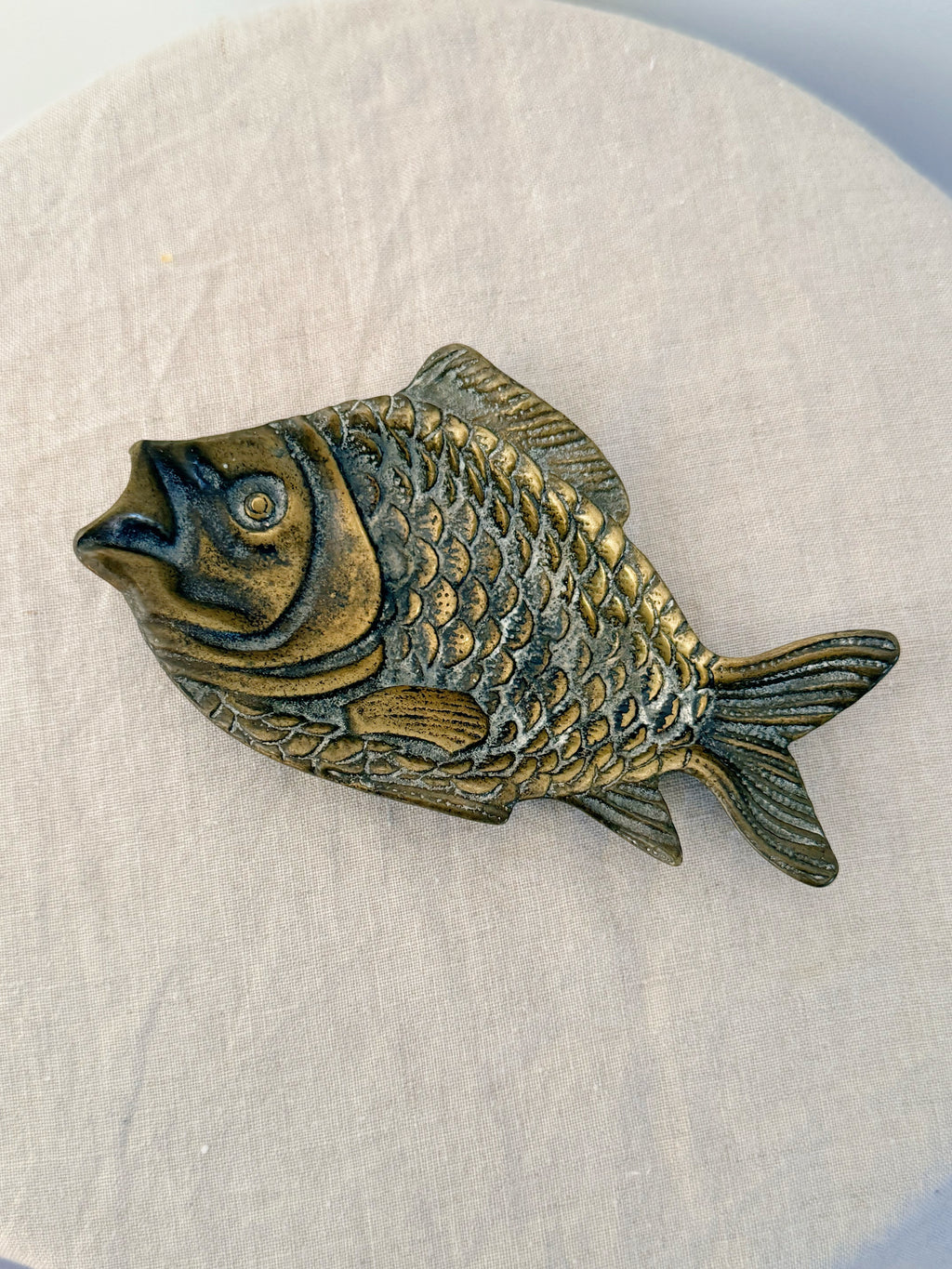 Vintage Brass Fish Trinket Dish