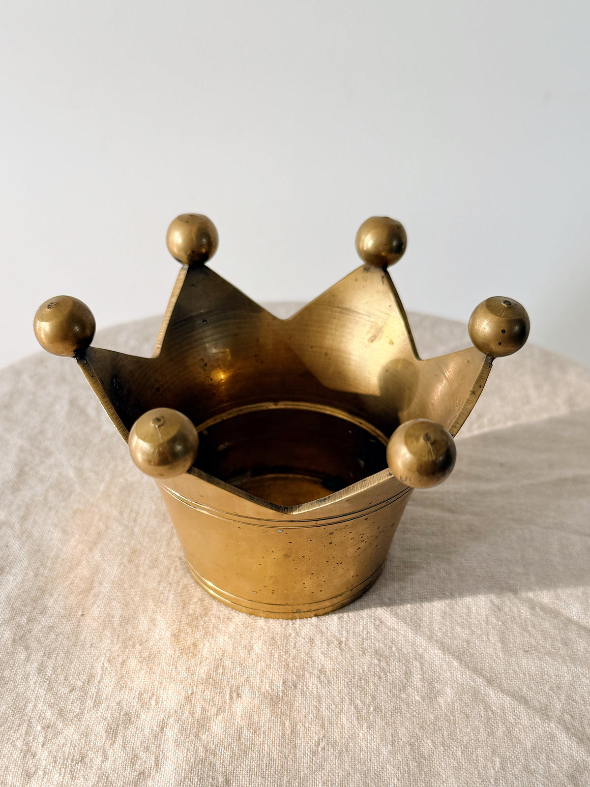 Brass Crown Tealight Candle Holder Medium