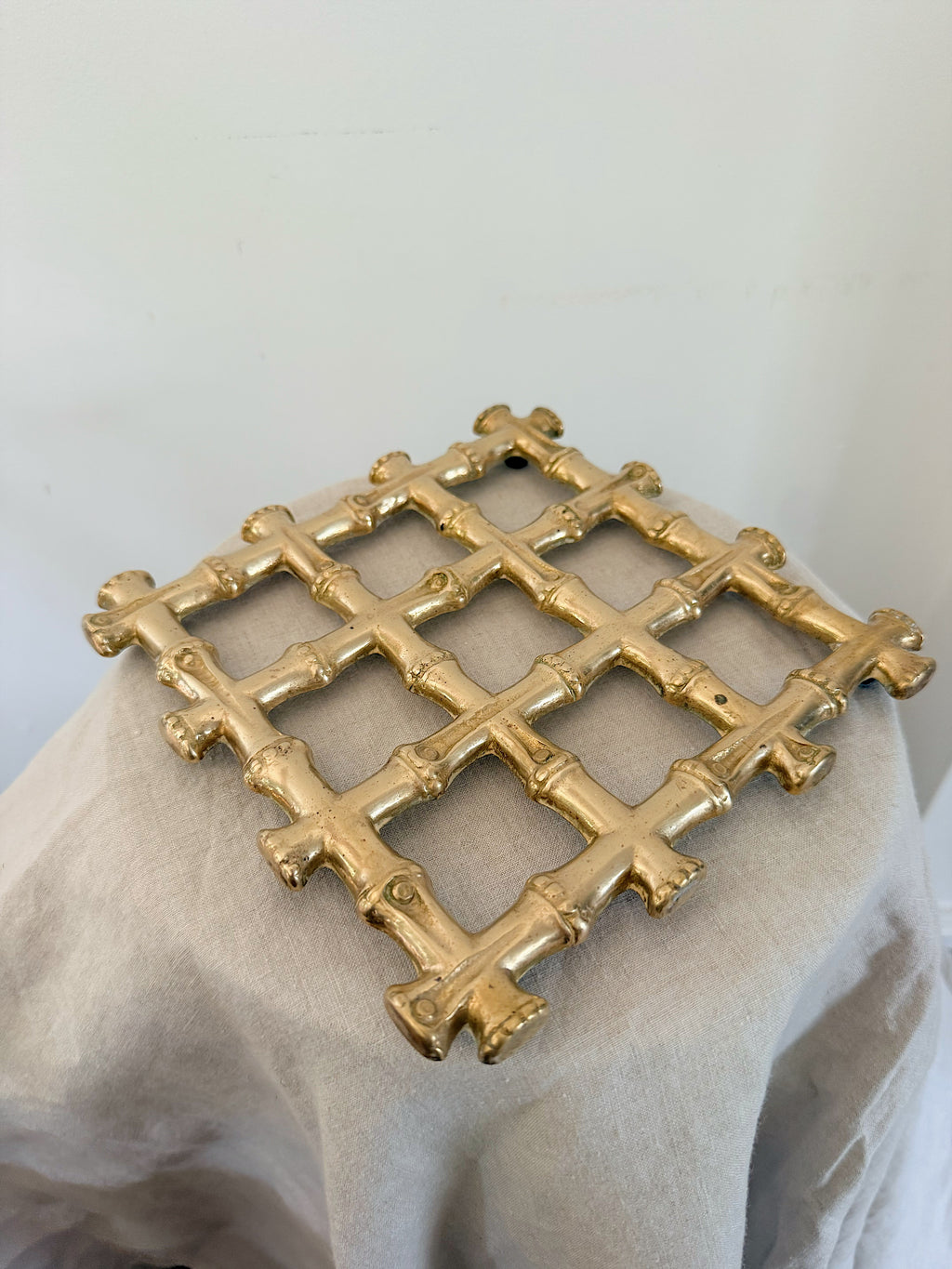 Vintage Brass Bamboo Trivet