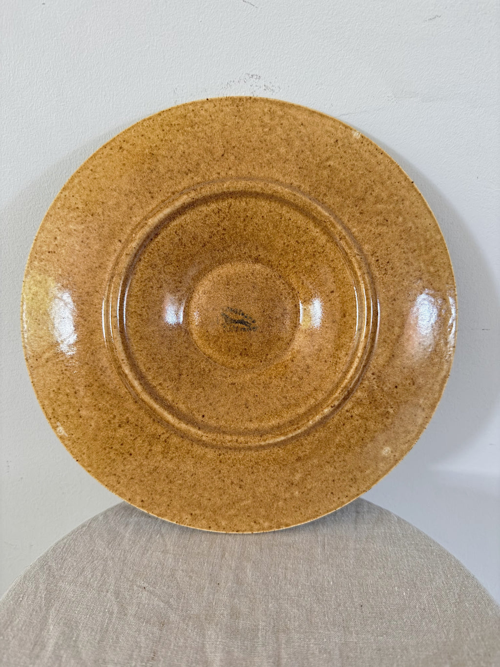 Vintage French Longchamp Ceramic Oyster Plate Brown