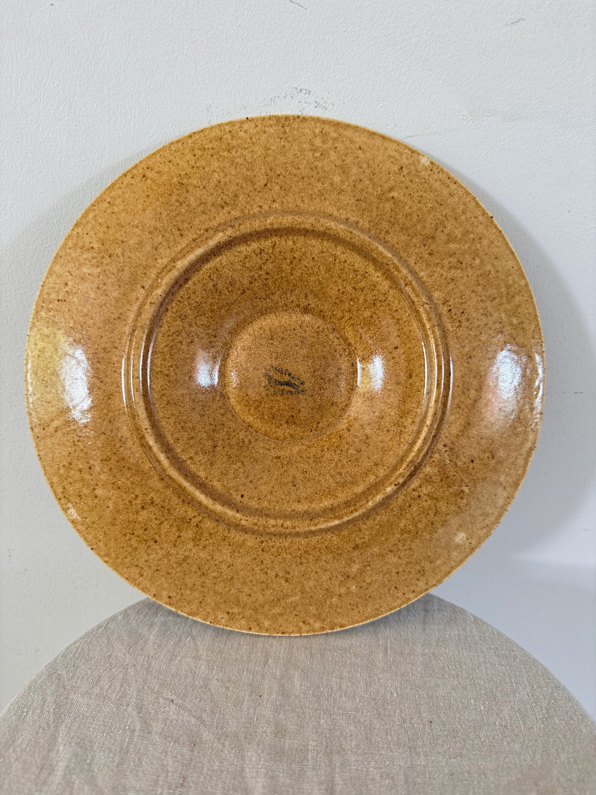 Vintage French Longchamp Ceramic Oyster Plate Brown