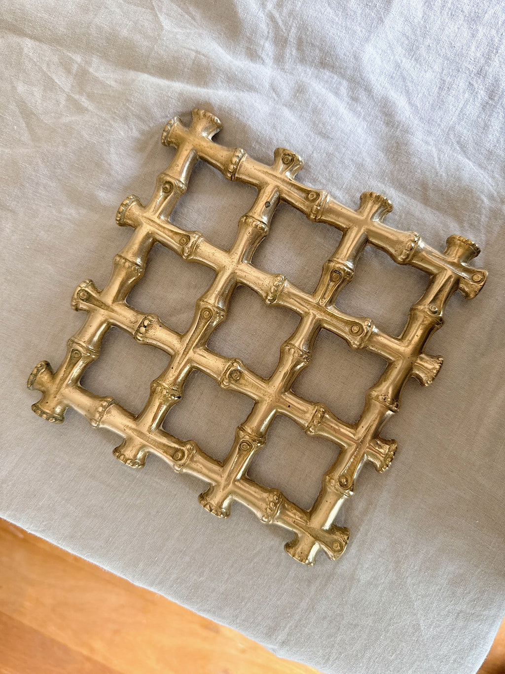 Vintage Brass Bamboo Trivet