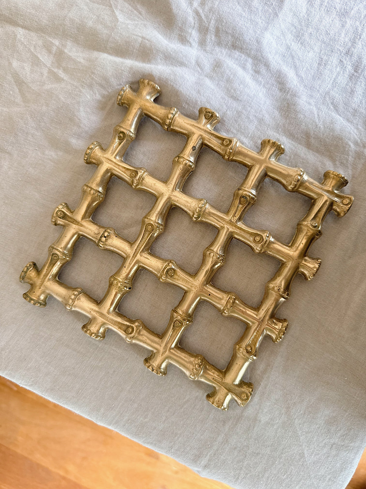 Vintage Brass Bamboo Trivet