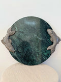 Vintage Granite Pewter Fish Cheeseboard