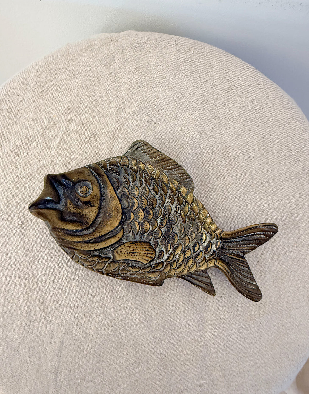Vintage Brass Fish Trinket Dish