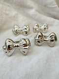 Vintage Silver Plated Napkins Rings Silver Bows (Set of 4)