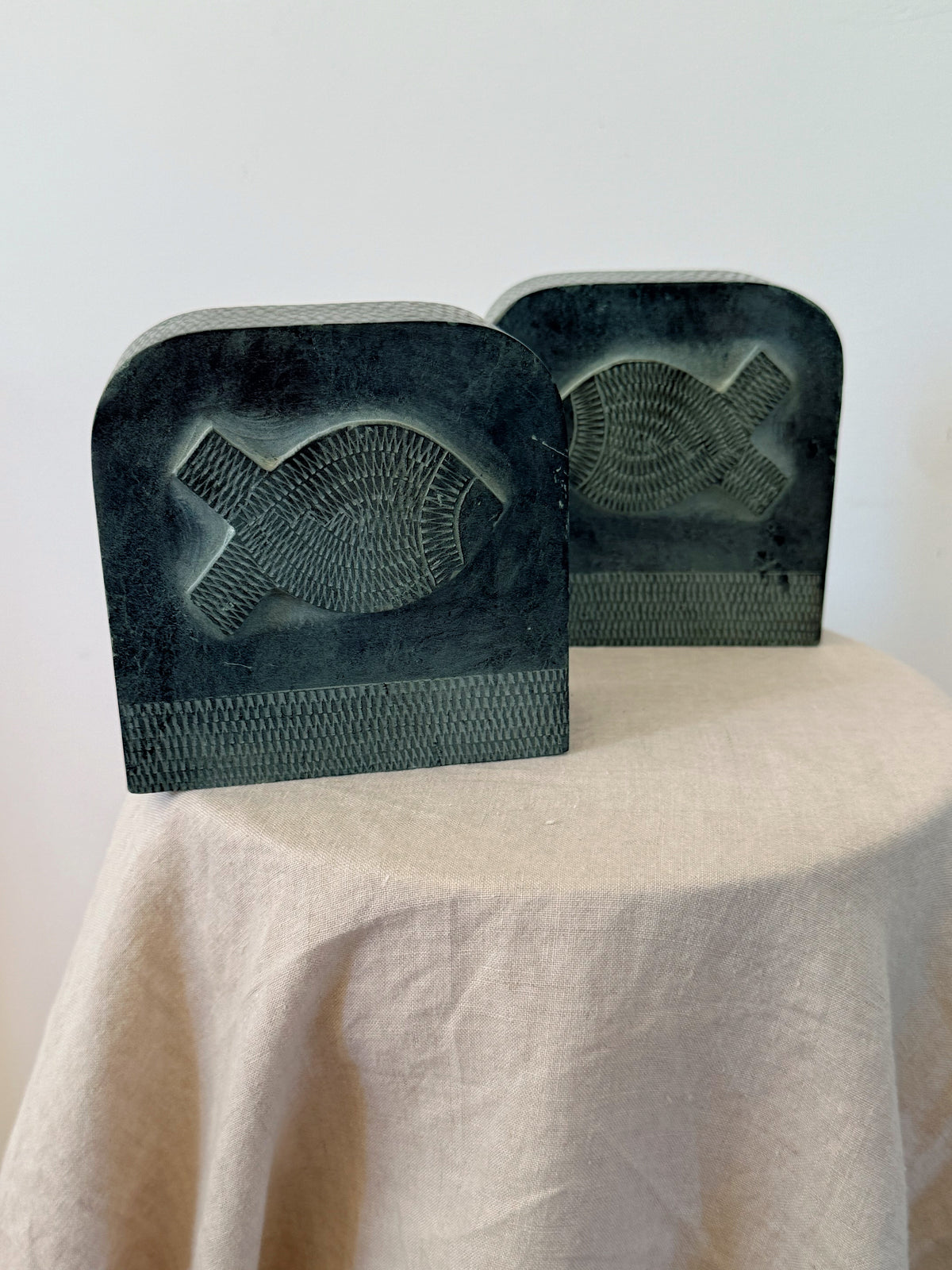 Soapstone Fish Bookends