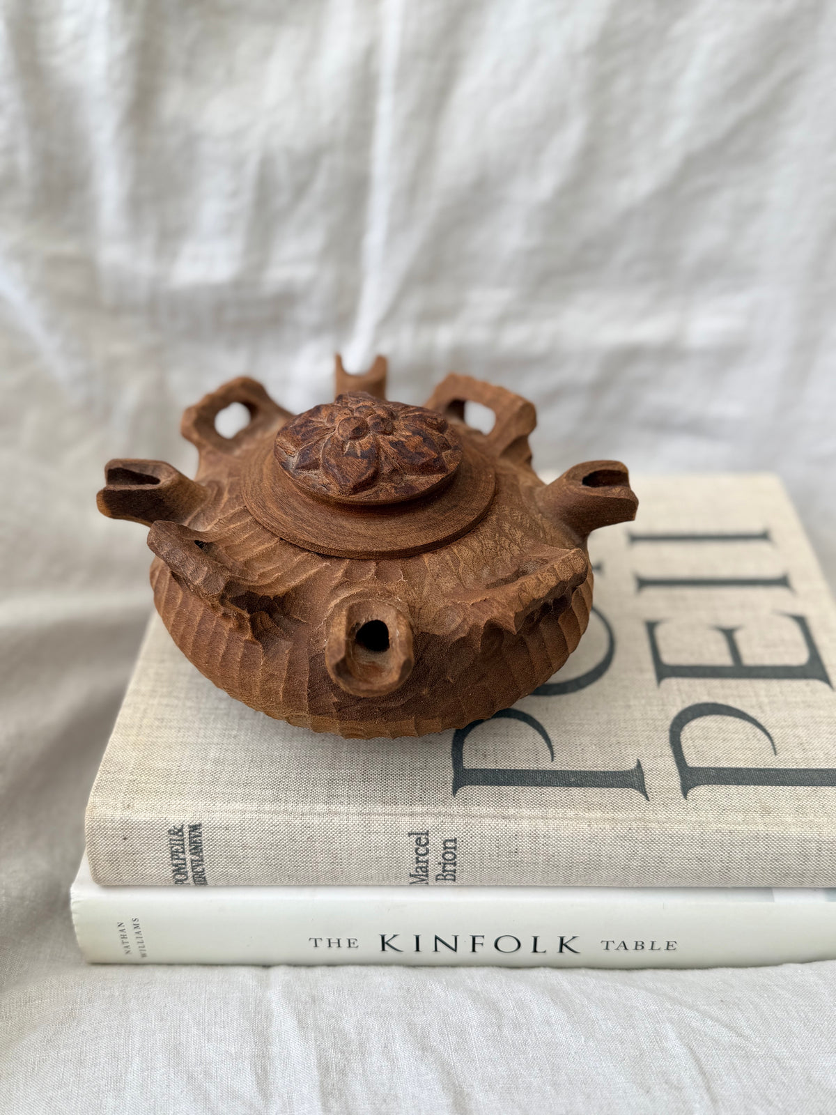 Vintage Wooden Friendship Coffee Pot Rustic Primitive