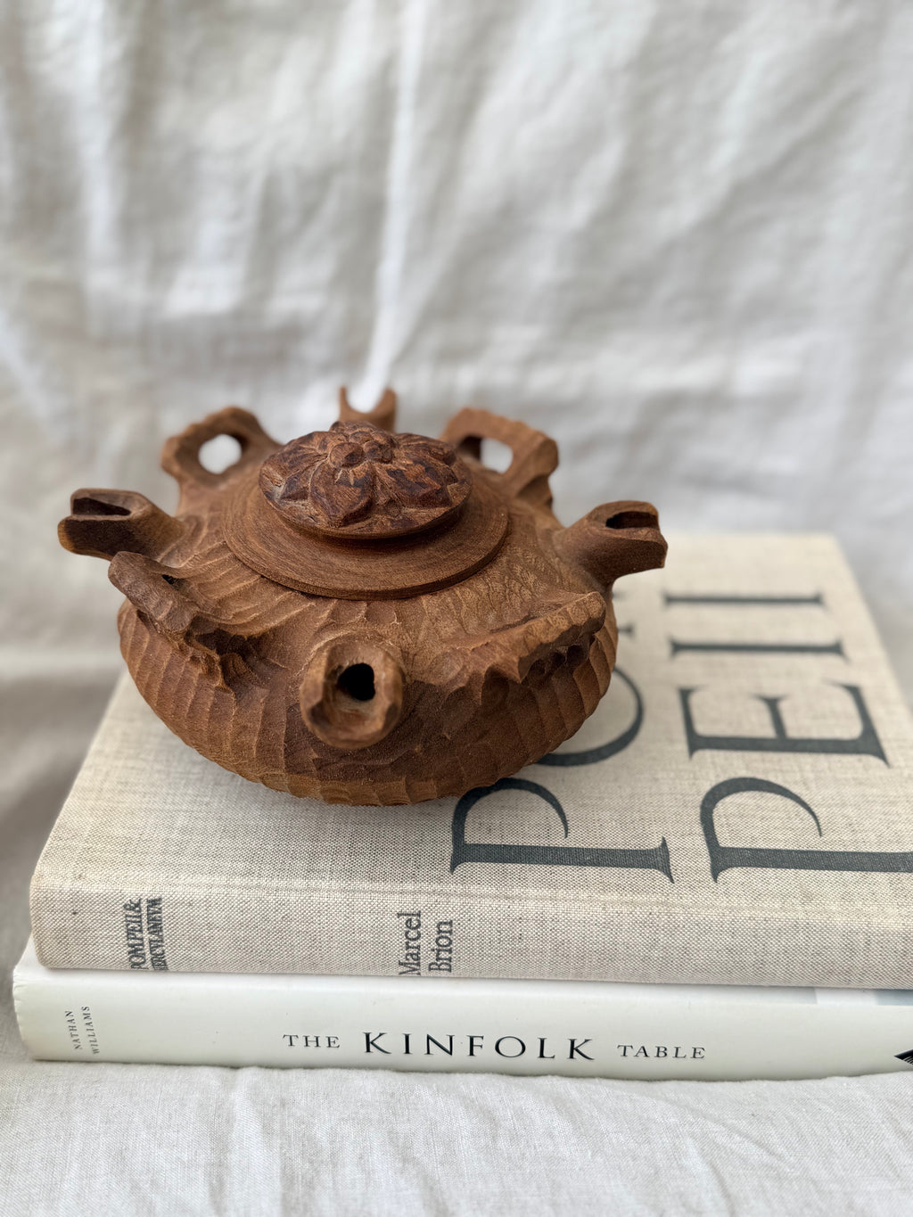 Vintage Wooden Friendship Coffee Pot Rustic Primitive