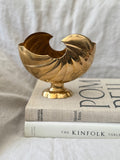 Vintage Brass Shell Planter Stand