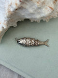 Vintage Articulated Fish Pendant Silver